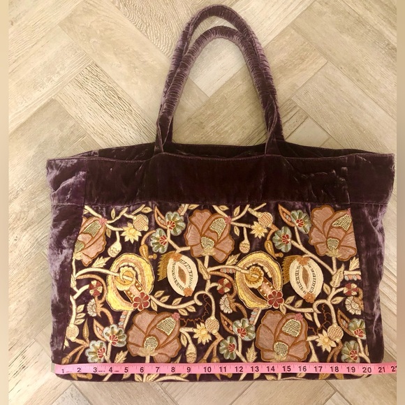 Anke Drechsel Handmade Velvet and Embroidered Tote - Picture 8 of 16